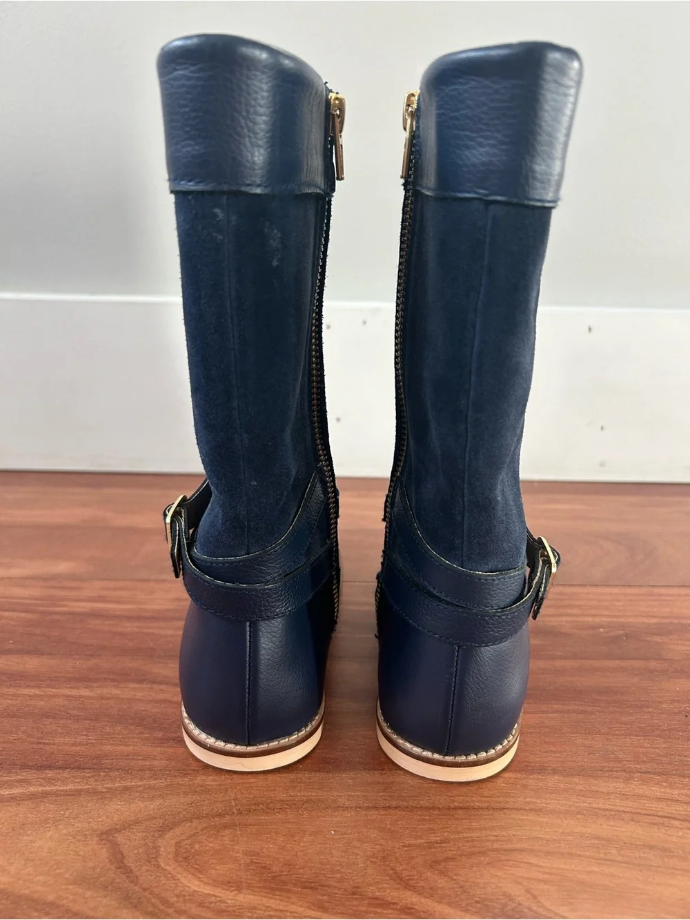 Janie and Jack Navy Leather Riding Boots SZ 13 Equestrian Preppy Classic Tall
